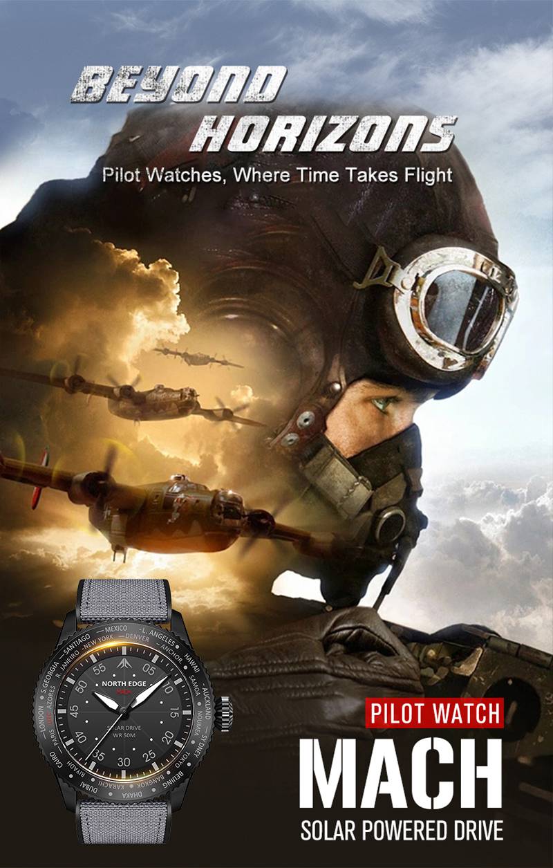 Pilot watch solar powered MACH